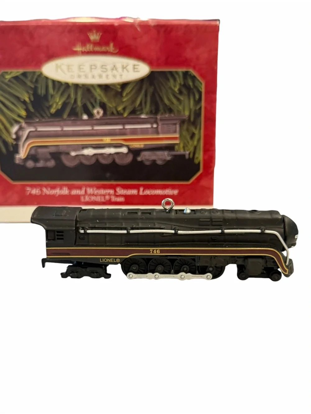 1999 Lionel Hallmark Ornament 746 Norfolk and Western Steam Locomotive Train VTG